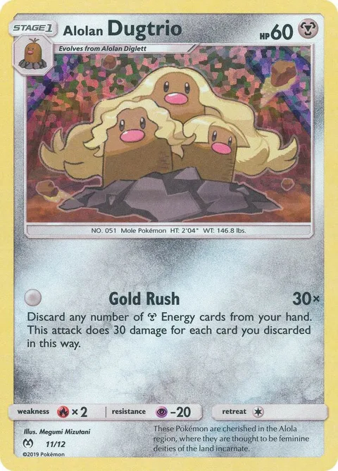 Alolan Dugtrio - 11/12 #011/012 Holofoil Pokémon card from McDonald's Promos 2019