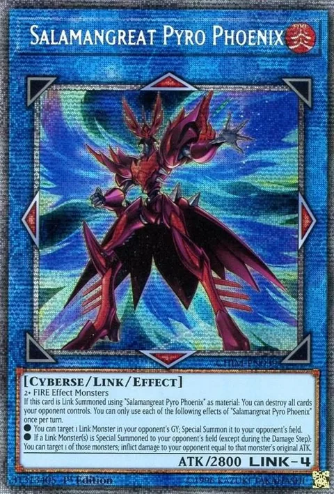 Salamangreat Pyro Phoenix Starlight Rare CHIM-EN039 Yu-Gi-Oh card from Chaos Impact