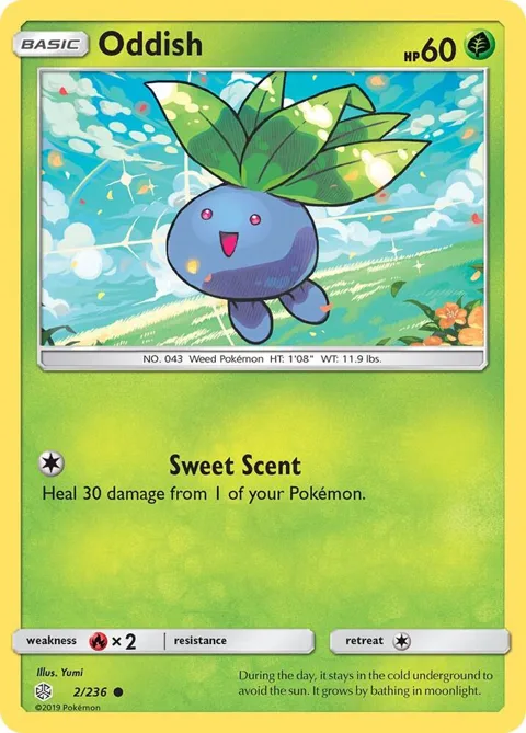 Oddish #2/236 Pokémon card from SM - Cosmic Eclipse