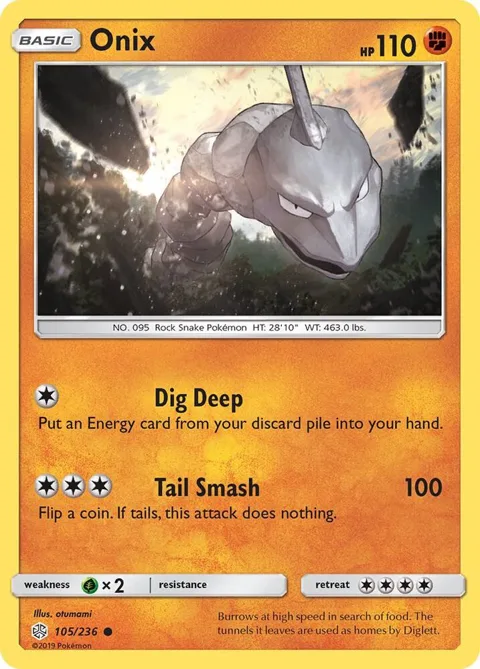 Onix #105/236 Pokémon card from SM - Cosmic Eclipse