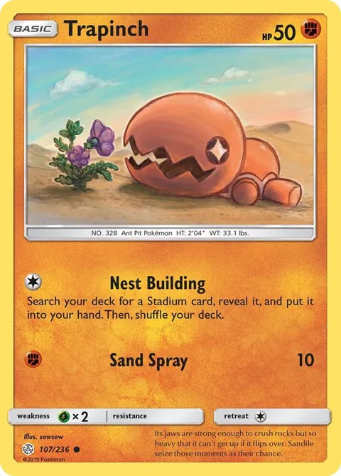 Trapinch #107/236 Pokémon card from SM - Cosmic Eclipse