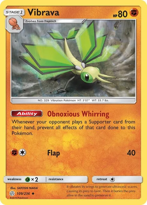 Vibrava #109/236 Pokémon card from SM - Cosmic Eclipse