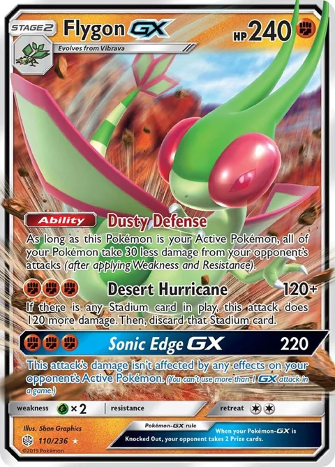 Flygon GX #110/236 Holofoil Pokémon card from SM - Cosmic Eclipse