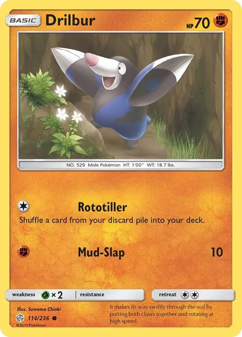Drilbur #114/236 Pokémon card from SM - Cosmic Eclipse