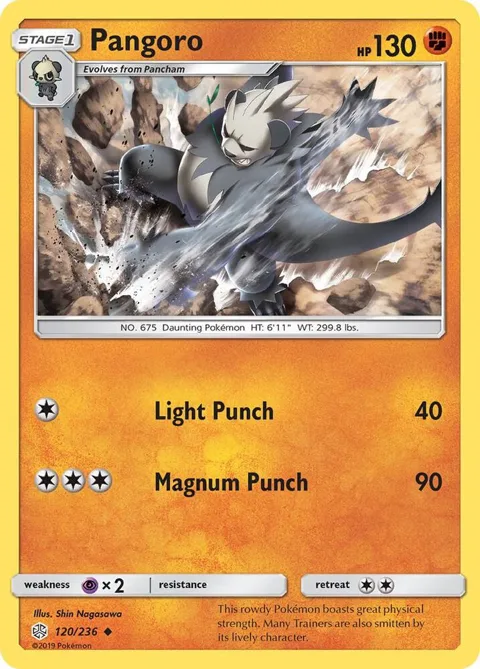 Pangoro #120/236 Pokémon card from SM - Cosmic Eclipse