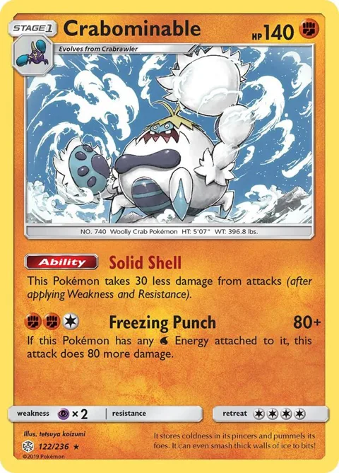 Crabominable #122/236 Pokémon card from SM - Cosmic Eclipse
