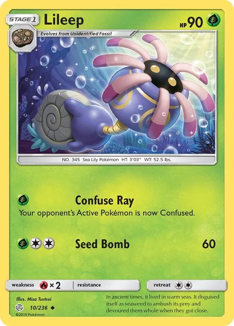 Lileep #10/236 Reverse Holofoil Pokémon card from SM - Cosmic Eclipse