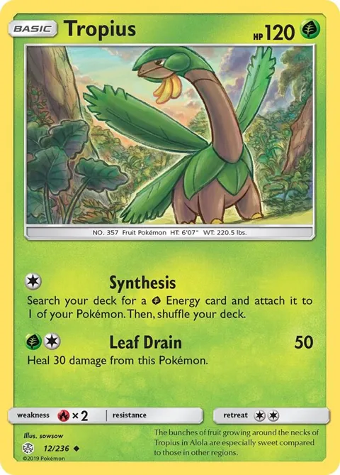 Tropius #12/236 Pokémon card from SM - Cosmic Eclipse
