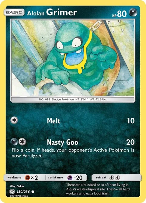 Alolan Grimer #130/236 Pokémon card from SM - Cosmic Eclipse