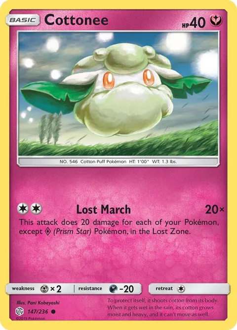 Cottonee #147/236 Pokémon card from SM - Cosmic Eclipse