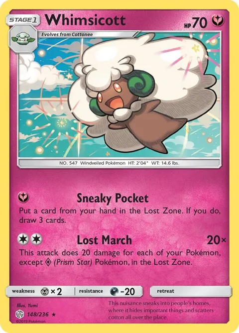 Whimsicott #148/236 Pokémon card from SM - Cosmic Eclipse