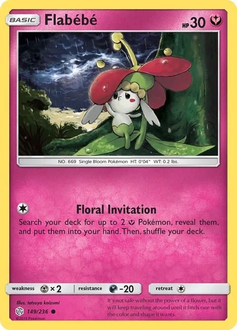 Flabebe #149/236 Reverse Holofoil Pokémon card from SM - Cosmic Eclipse