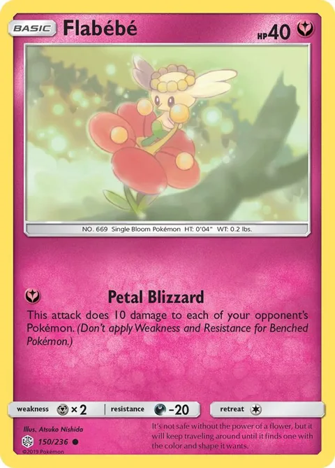 Flabebe #150/236 Pokémon card from SM - Cosmic Eclipse