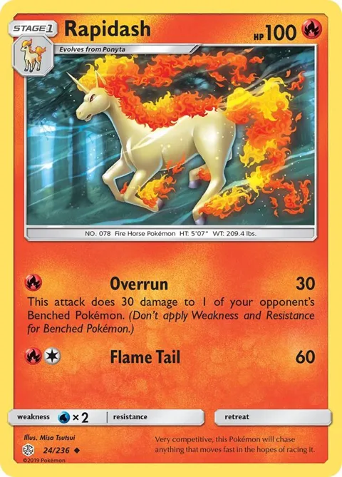 Rapidash #24/236 Pokémon card from SM - Cosmic Eclipse