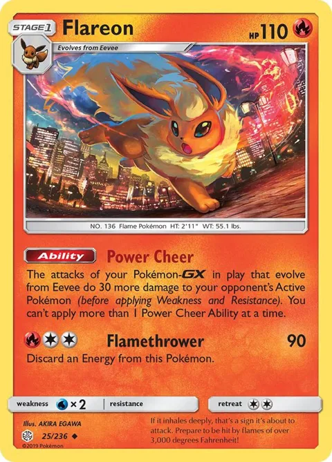 Flareon #25/236 Pokémon card from SM - Cosmic Eclipse