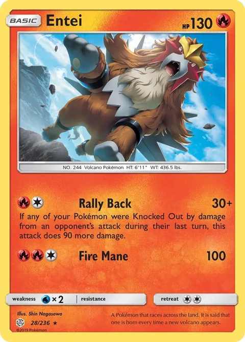 Entei #28/236 Pokémon card from SM - Cosmic Eclipse
