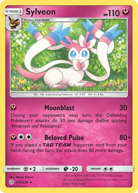 Sylveon #155/236 Pokémon card from SM - Cosmic Eclipse