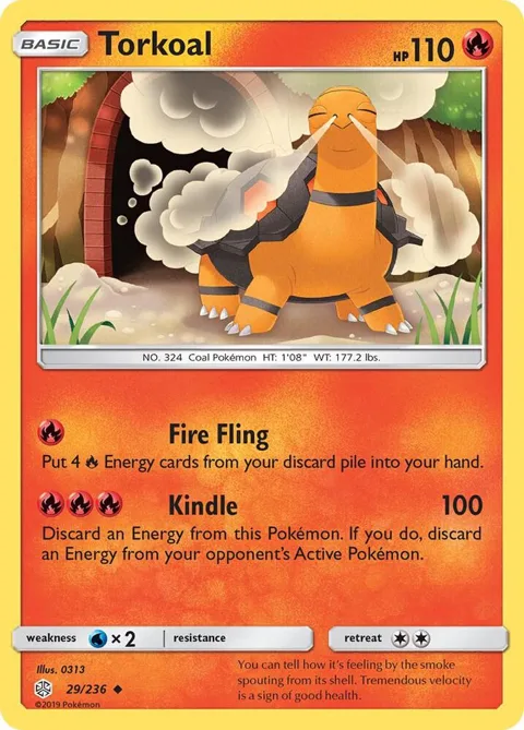 Torkoal #29/236 Pokémon card from SM - Cosmic Eclipse