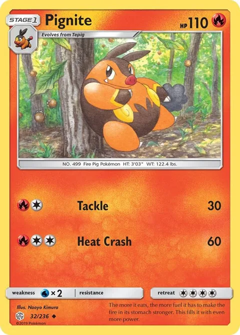Pignite #32/236 Pokémon card from SM - Cosmic Eclipse