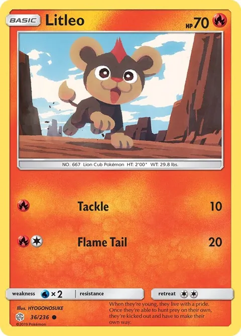 Litleo #36/236 Pokémon card from SM - Cosmic Eclipse