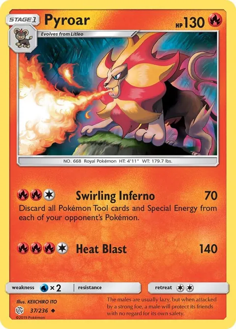 Pyroar #37/236 Pokémon card from SM - Cosmic Eclipse