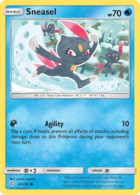 Sneasel #43/236 Pokémon card from SM - Cosmic Eclipse