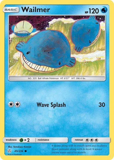 Wailmer #45/236 Pokémon card from SM - Cosmic Eclipse