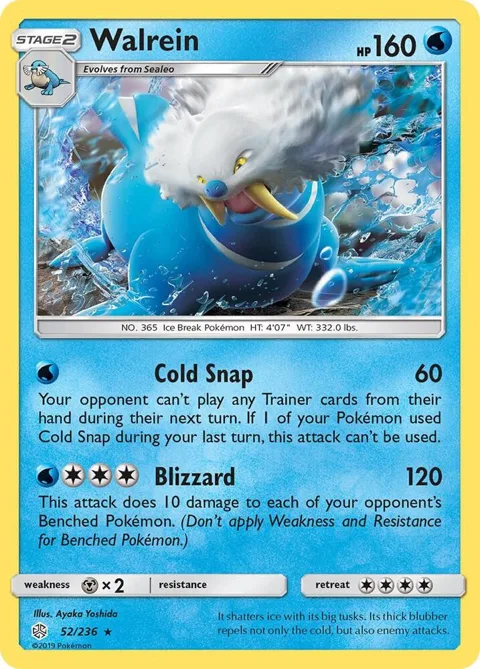 Walrein #52/236 Pokémon card from SM - Cosmic Eclipse