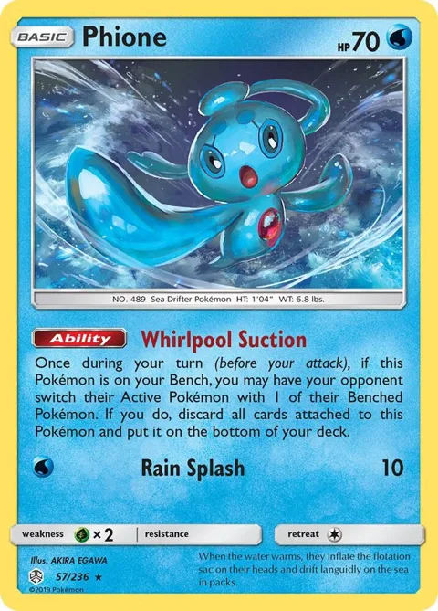 Phione #57/236 Pokémon card from SM - Cosmic Eclipse