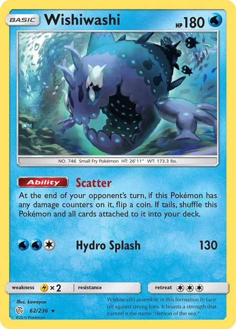 Wishiwashi #62/236 Holofoil Pokémon card from SM - Cosmic Eclipse