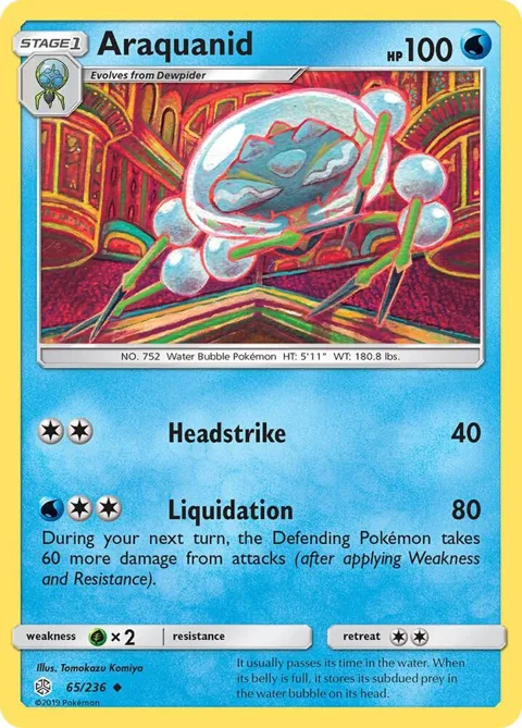 Araquanid #65/236 Pokémon card from SM - Cosmic Eclipse