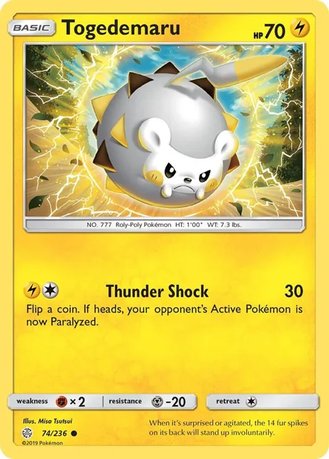Togedemaru #74/236 Pokémon card from SM - Cosmic Eclipse