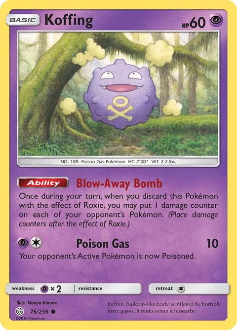 Koffing #76/236 Pokémon card from SM - Cosmic Eclipse