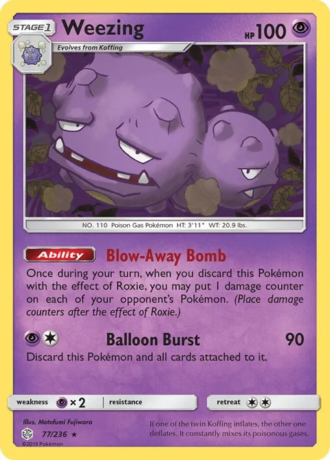 Weezing #77/236 Pokémon card from SM - Cosmic Eclipse
