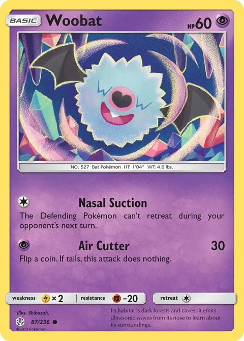 Woobat #87/236 Pokémon card from SM - Cosmic Eclipse