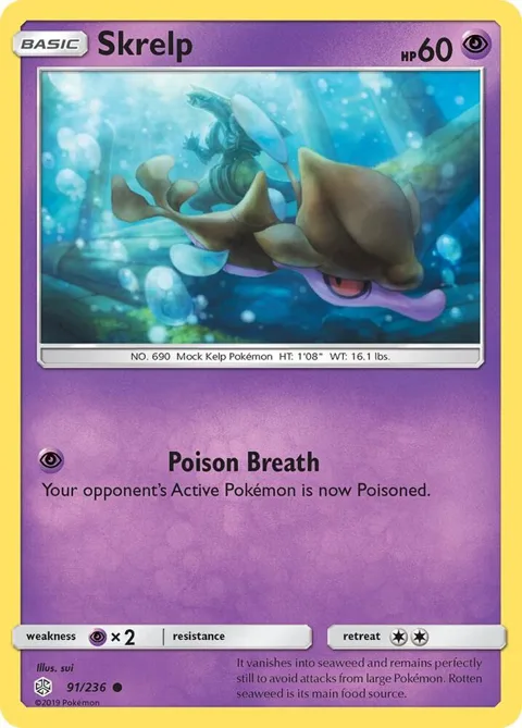 Skrelp #91/236 Pokémon card from SM - Cosmic Eclipse