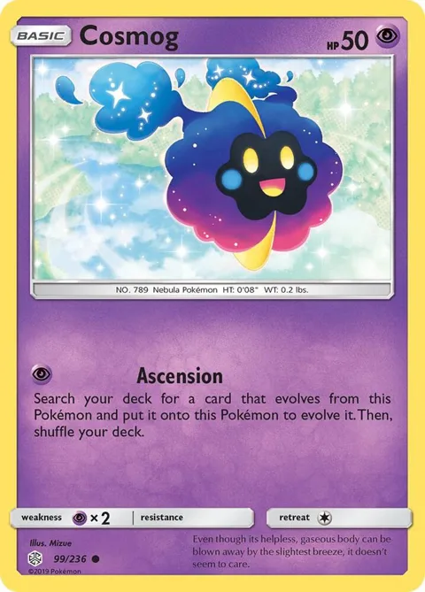 Cosmog #99/236 Pokémon card from SM - Cosmic Eclipse