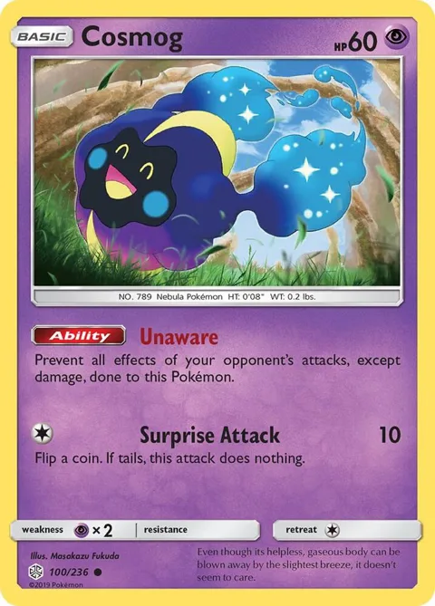 Cosmog #100/236 Pokémon card from SM - Cosmic Eclipse