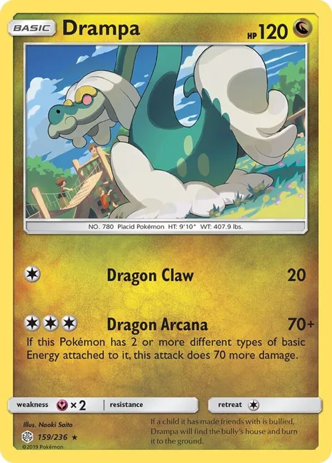Drampa #159/236 Pokémon card from SM - Cosmic Eclipse