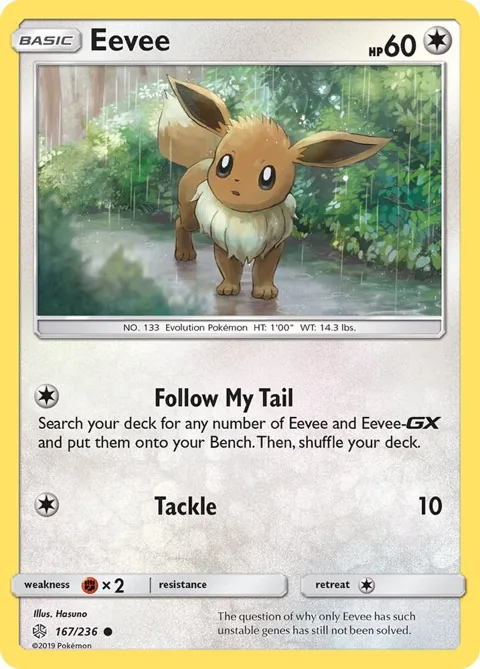 Eevee #167/236 Pokémon card from SM - Cosmic Eclipse