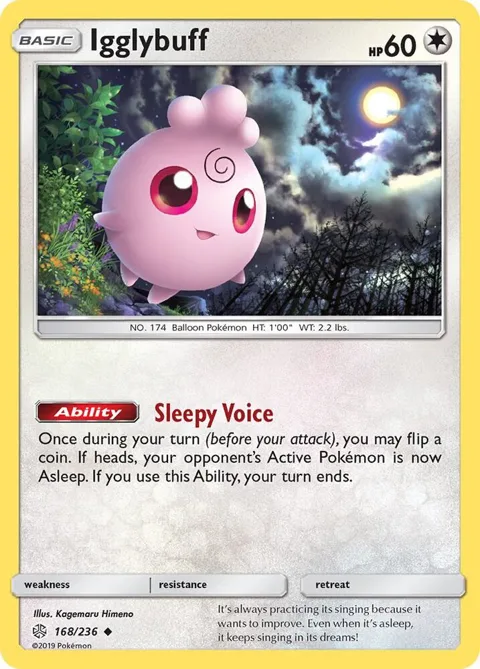 Igglybuff #168/236 Pokémon card from SM - Cosmic Eclipse