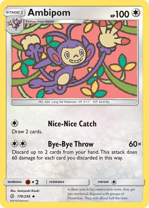 Ambipom #170/236 Pokémon card from SM - Cosmic Eclipse