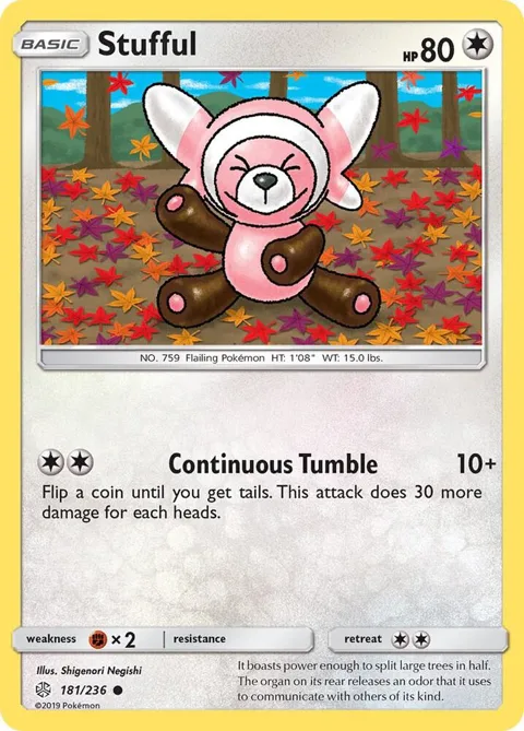 Stufful #181/236 Pokémon card from SM - Cosmic Eclipse