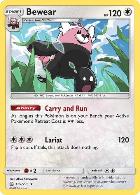 Bewear #182/236 Pokémon card from SM - Cosmic Eclipse