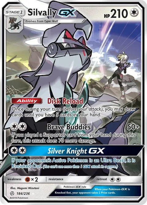 Silvally GX #184/236 Holofoil Pokémon card from SM - Cosmic Eclipse