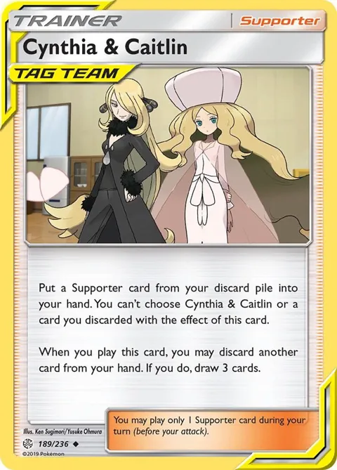 Cynthia & Caitlin #189/236 Pokémon card from SM - Cosmic Eclipse