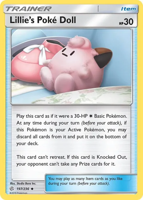 Lillie's Poke Doll #197/236 Reverse Holofoil Pokémon card from SM - Cosmic Eclipse
