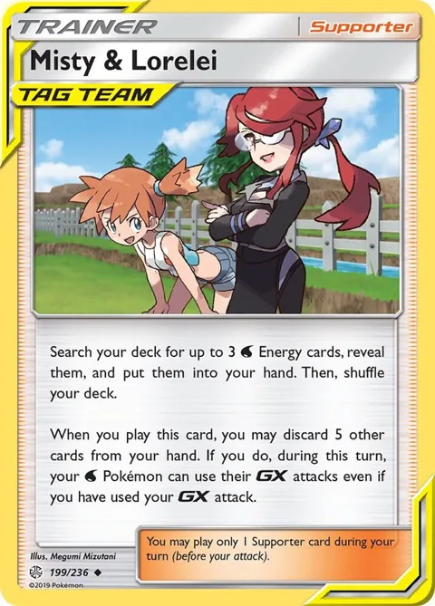 Misty & Lorelei #199/236 Reverse Holofoil Pokémon card from SM - Cosmic Eclipse