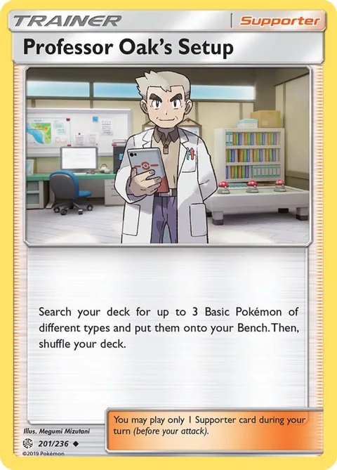 Professor Oak's Setup #201/236 Pokémon card from SM - Cosmic Eclipse