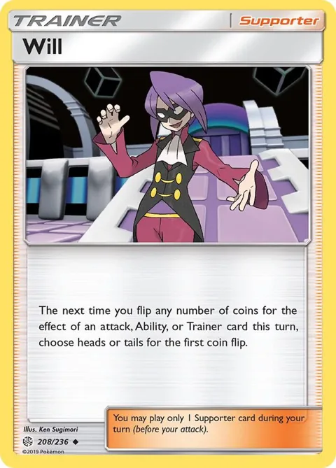 Will #208/236 Pokémon card from SM - Cosmic Eclipse